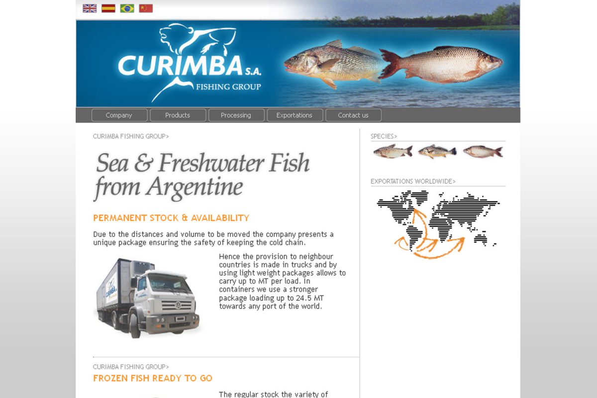 Curimba. Frigorífico de pescados. Sitio web 2008