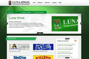 Luna Hnos. Serigrafía industrial. Sitio web 2013