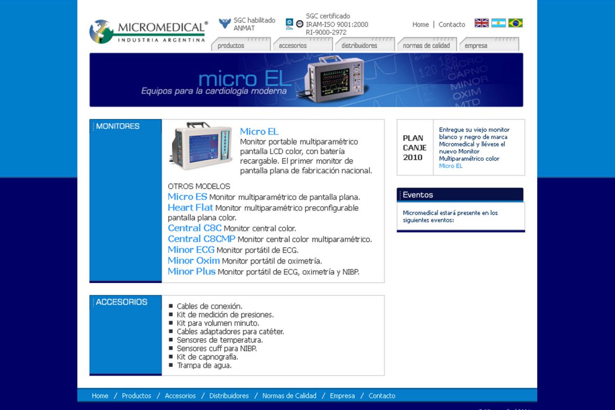 Micromedical. Electromedicina. Sitio web 2006