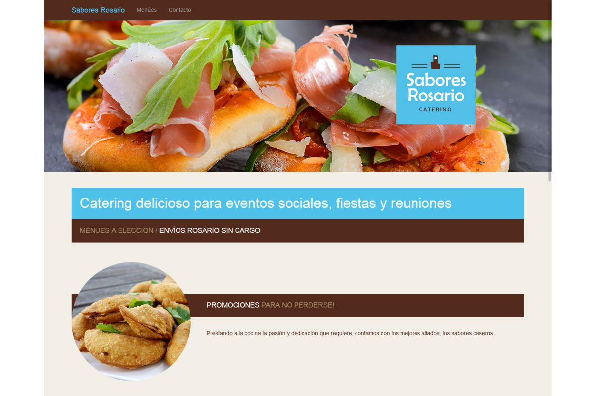 Sabores Rosario. Catering. Landing page 2015